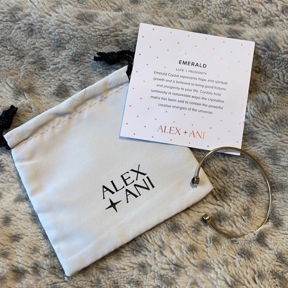 Alex And Ani Flex Cuff Emerald Bracelet - Picture 3 of 4